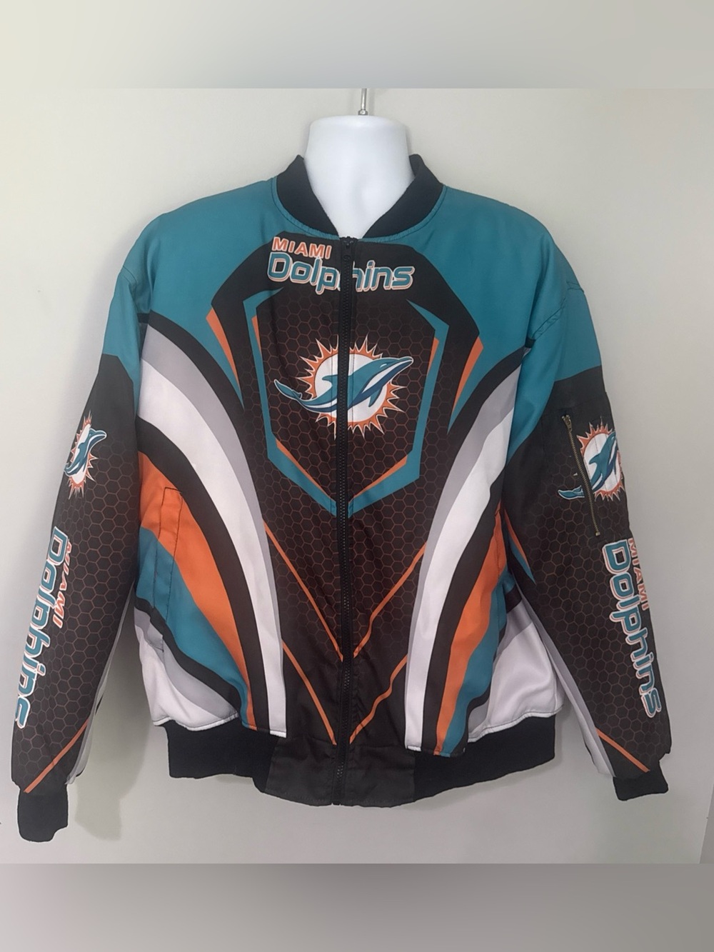 Teal & Orange Varsity Bomber Jacket